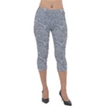 Dark Grey Snake Lightweight Velour Capri Leggings 