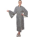 Dark Grey Snake Maxi Velvet Kimono