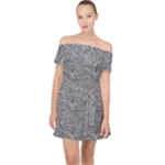 Dark Grey Snake Off Shoulder Chiffon Dress