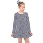 Dark Grey Snake Kids  Long Sleeve Dress