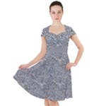 Dark Grey Snake Cap Sleeve Midi Dress