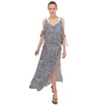 Dark Grey Snake Maxi Chiffon Cover Up Dress