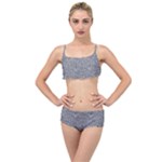 Dark Grey Snake Layered Top Bikini Set