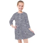 Dark Grey Snake Kids  Quarter Sleeve Shirt Dress