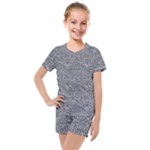 Dark Grey Snake Kids  Mesh T-Shirt and Shorts Set