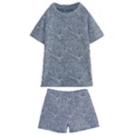 Dark Grey Snake Kids  Swim T-Shirt and Shorts Set