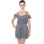 Dark Grey Snake Ruffle Cut Out Chiffon Playsuit