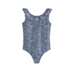 Dark Grey Snake Kids  Frill Swimsuit