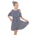 Dark Grey Snake Kids  Shoulder Cutout Chiffon Dress