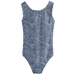 Dark Grey Snake Kids  Cut-Out Back One Piece Swimsuit