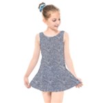 Dark Grey Snake Kids  Skater Dress Swimsuit