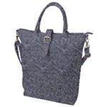 Dark Grey Snake Buckle Top Tote Bag