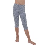 Dark Grey Snake Kids  Lightweight Velour Capri Leggings 