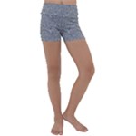 Dark Grey Snake Kids  Lightweight Velour Yoga Shorts