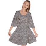 Dark Grey Snake Velour Kimono Dress