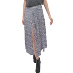 Dark Grey Snake Velour Split Maxi Skirt