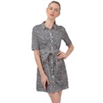 Dark Grey Snake Belted Shirt Dress
