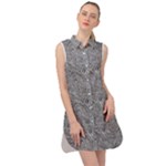 Dark Grey Snake Sleeveless Shirt Dress