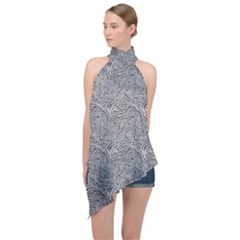 Halter Asymmetric Satin Top 