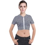 Dark Grey Snake Short Sleeve Cropped Jacket