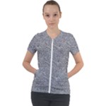 Dark Grey Snake Short Sleeve Zip Up Jacket