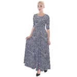Dark Grey Snake Half Sleeves Maxi Dress