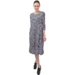 Dark Grey Snake Ruffle End Midi Chiffon Dress