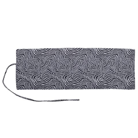 Dark Grey Snake Roll Up Canvas Pencil Holder (M) from ArtsNow.com
