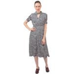 Dark Grey Snake Keyhole Neckline Chiffon Dress