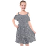 Dark Grey Snake Kids  Cut Out Shoulders Chiffon Dress