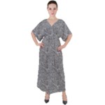 Dark Grey Snake V-Neck Boho Style Maxi Dress