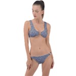 Dark Grey Snake Ring Detail Crop Bikini Set