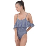 Dark Grey Snake Drape Piece Swimsuit