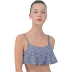 Dark Grey Snake Frill Bikini Top