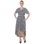Dark Grey Snake Front Wrap High Low Dress