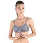 Dark Grey Snake Tie Up Cut Bikini Top