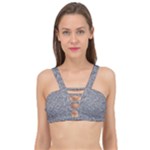 Dark Grey Snake Cage Up Bikini Top