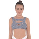 Dark Grey Snake Bandaged Up Bikini Top
