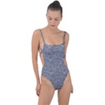 Dark Grey Snake Tie Strap One Piece Swimsuit