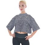 Dark Grey Snake Mock Neck T-Shirt