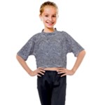 Dark Grey Snake Kids Mock Neck T-Shirt