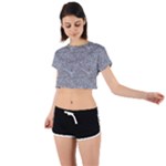 Dark Grey Snake Tie Back Short Sleeve Crop T-Shirt