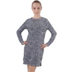 Dark Grey Snake Long Sleeve Hoodie Dress