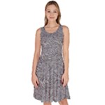 Dark Grey Snake Knee Length Skater Dress With Pockets