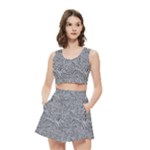 Dark Grey Snake Women s Crop Top Pleated Skater Rave Skirt