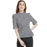 Dark Grey Snake Frill Neck Blouse