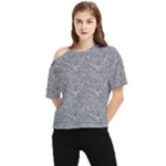 Dark Grey Snake One Shoulder Cut Out T-Shirt