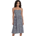 Dark Grey Snake Knee-Length Strapless Bra Top Dress