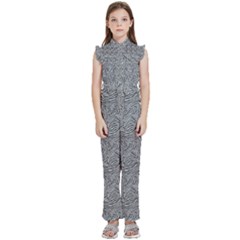 Kids  Sleeveless Ruffle Edge Band Collar Chiffon One Piece 
