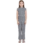 Dark Grey Snake Kids  Sleeveless Ruffle Edge Band Collar Chiffon One Piece